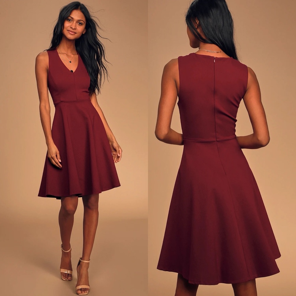 Lulus | Hello World Wine Red Midi Dress